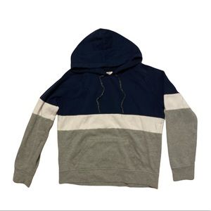 Zine Blue Gray White Hoodie Large Unisex Sweater